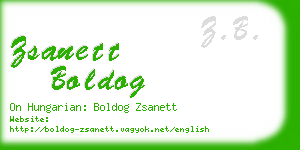 zsanett boldog business card